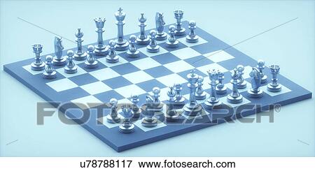 Stock Photo - Chess pieces on board.. Fotosearch