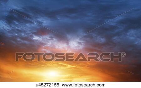 Stock Photography - Clouds at sunset.. Fotosearch
