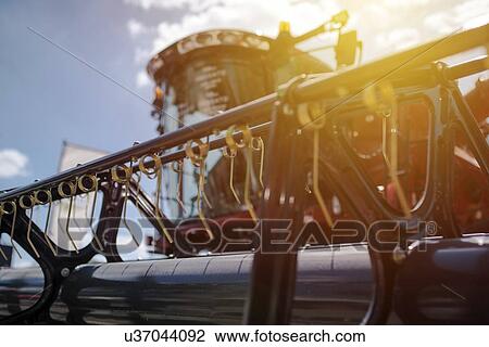 Combine harvester, close-up. View Large Photo Image Stock Image - Combine harvester, close-up.. Fotosearch
