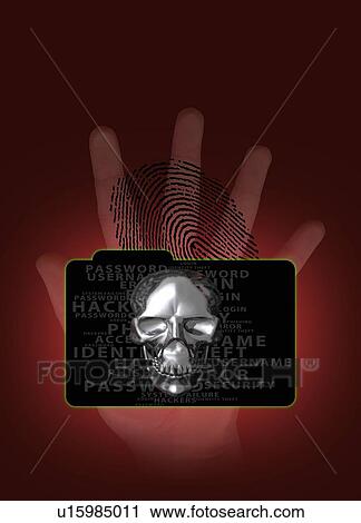 Stock Image - Computer hacking, conceptual illustration.. Fotosearch