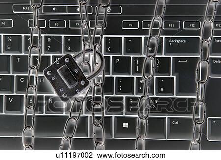Computer keyboard with metal chains and padlock. View Large Photo Image Stock Image - Computer keyboard with metal chains and padlock.. Fotosearch