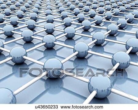 Stock Image - Connected spheres, illustration.. Fotosearch