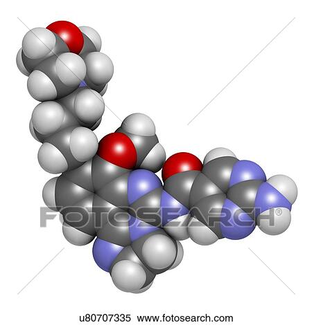 Copanlisib cancer drug molecule (PI3K inhibitor). 3D rendering. Atoms are represented as spheres with conventional colour-coding: hydrogen (white), carbon (grey), nitrogen (blue), oxygen (red). View Large Photo Image Stock Photography - Copanlisib cancer drug molecule (PI3K inhibitor). 3D rendering. Atoms are represented as spheres with conventional colour-coding: hydrogen (white), carbon (grey), nitrogen (blue), oxygen (red).. Fotosearch