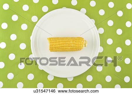 Corn cob on plate. View Large Photo Image Stock Photograph - Corn cob on plate.. Fotosearch
