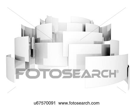 Stock Image - Curved white sheets, illustration.. Fotosearch