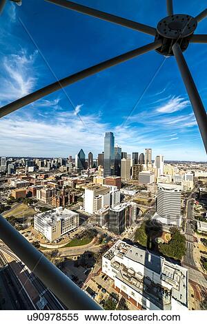 Dallas Texas skyline as seen from Reunion Tower Observeration Deck View Large Photo Image Stock Photography - Dallas Texas skyline as seen from Reunion Tower Observeration Deck. Fotosearch