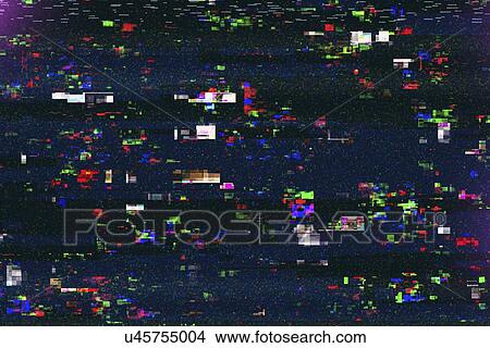 Picture - Digital TV broadcast glitch.. Fotosearch