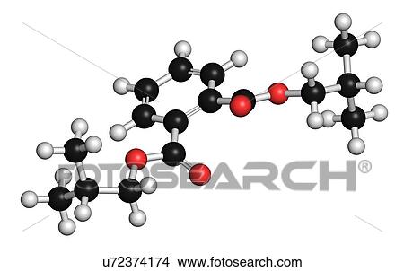 Diisobutyl phthalate (DIBP) plasticizer molecule. 3D rendering. Atoms are represented as spheres with conventional colour-coding: hydrogen (white), carbon (black), oxygen (red). View Large Photo Image Picture - Diisobutyl phthalate (DIBP) plasticizer molecule. 3D rendering. Atoms are represented as spheres with conventional colour-coding: hydrogen (white), carbon (black), oxygen (red).. Fotosearch