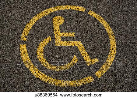 Disabled parking marking. View Large Photo Image Picture - Disabled parking marking.. Fotosearch