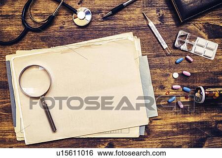 Stock Photograph - Doctor's desk.. Fotosearch