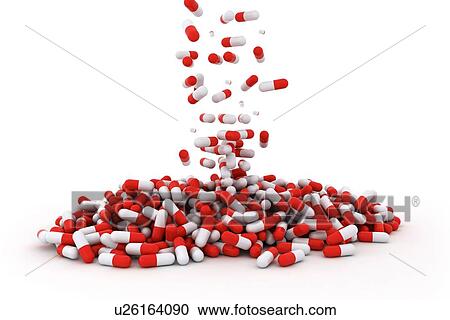 Stock Image - Drug capsules, illustration.. Fotosearch