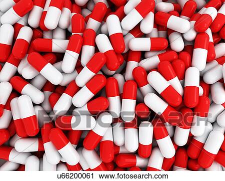 Stock Image - Drug capsules, illustration.. Fotosearch