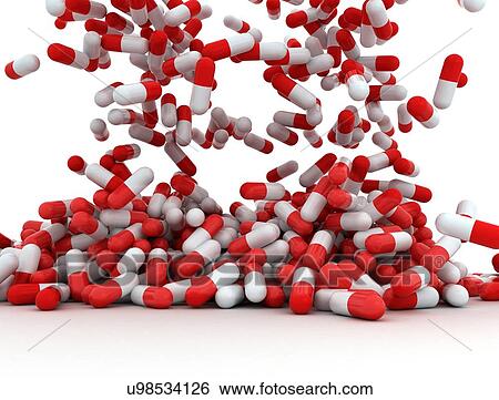 Stock Photograph - Drug capsules, illustration.. Fotosearch