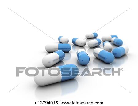 Stock Photography - Drug capsules, illustration.. Fotosearch