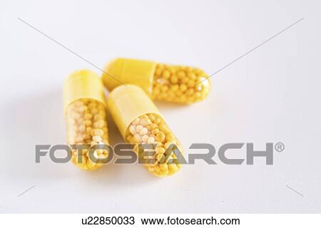 Stock Image - Drug capsules.. Fotosearch