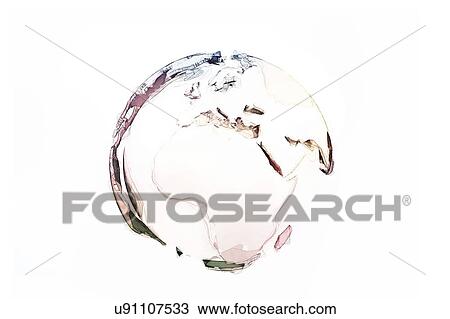 Stock Image - Earth with continents, illustration.. Fotosearch