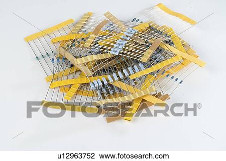 Stock Image - Electronic resistors.. Fotosearch
