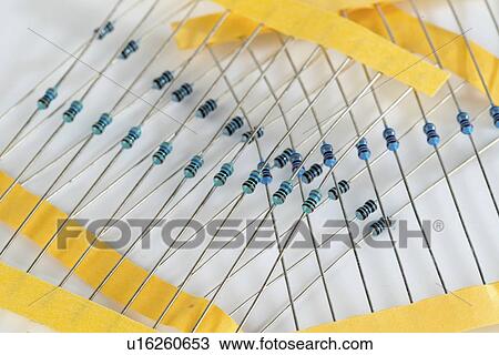 Stock Image - Electronic resistors.. Fotosearch