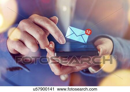 Email notification on smartphone. View Large Photo Image Stock Image - Email notification on smartphone.. Fotosearch
