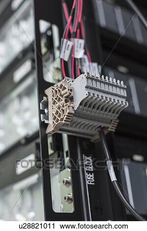 Stock Image - Energy storage batteries for backup power to an electric power plant.. Fotosearch