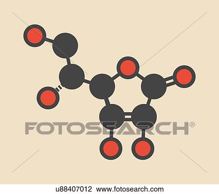 Erythorbic acid food preservative molecule (antioxidant). Stylized skeletal formula (chemical structure): Atoms are shown as colour-coded circles: hydrogen (hidden), carbon (grey), oxygen (red). View Large Photo Image Stock Image - Erythorbic acid food preservative molecule (antioxidant). Stylized skeletal formula (chemical structure): Atoms are shown as colour-coded circles: hydrogen (hidden), carbon (grey), oxygen (red).. Fotosearch