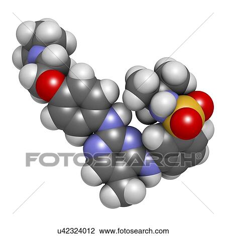Fedratinib cancer drug molecule. 3D rendering. Atoms are represented as spheres with conventional colour-coding: hydrogen (white), carbon (grey), nitrogen (blue), oxygen (red), sulfur (yellow). View Large Photo Image Stock Image - Fedratinib cancer drug molecule. 3D rendering. Atoms are represented as spheres with conventional colour-coding: hydrogen (white), carbon (grey), nitrogen (blue), oxygen (red), sulfur (yellow).. Fotosearch