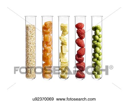 Foods in test tubes, studio shot. View Large Photo Image Stock Photo - Foods in test tubes, studio shot.. Fotosearch