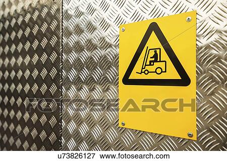 Stock Photo - Fork lift truck warning sign.. Fotosearch
