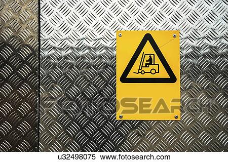 Stock Photography - Fork lift truck warning sign.. Fotosearch