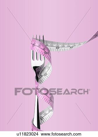 Fork with tape measure. View Large Photo Image Picture - Fork with tape measure.. Fotosearch