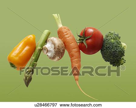 Stock Photo - Fresh vegetables in a row.. Fotosearch