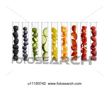 Fruits and vegetables in test tubes, studio shot. View Large Photo Image Stock Image - Fruits and vegetables in test tubes, studio shot.. Fotosearch