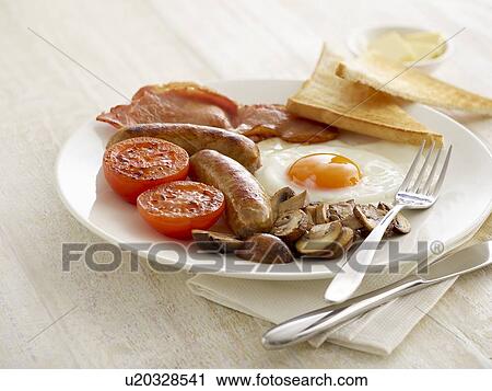 Full English breakfast served on a plate. View Large Photo Image Stock Image - Full English breakfast served on a plate.. Fotosearch