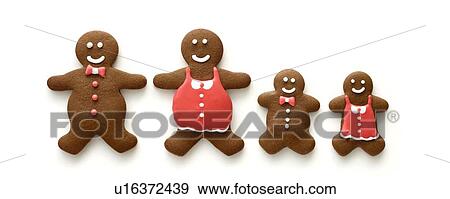 Stock Photo - Gingerbread family.. Fotosearch