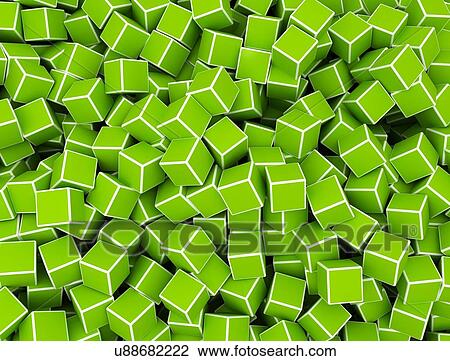 Green cubes, illustration. View Large Photo Image Stock Image - Green cubes, illustration.. Fotosearch