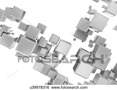 Stock Photograph - Grey cubes, computer illustration.. Fotosearch