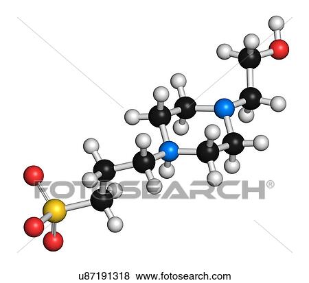 HEPPS buffering agent molecule. 3D rendering. Atoms are represented as spheres with conventional colour-coding: hydrogen (white), carbon (black), oxygen (red), nitrogen (blue), sulfur (yellow). View Large Photo Image Stock Photo - HEPPS buffering agent molecule. 3D rendering. Atoms are represented as spheres with conventional colour-coding: hydrogen (white), carbon (black), oxygen (red), nitrogen (blue), sulfur (yellow).. Fotosearch
