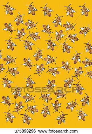 Honey bees, conceptual illustration. View Large Photo Image Stock Photograph - Honey bees, conceptual illustration.. Fotosearch