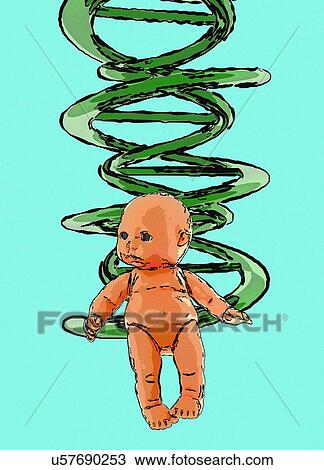 Stock Image - Human cloning, conceptual illustration. Fotosearch