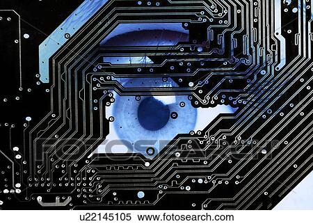 Human eye looking through circuit board. View Large Photo Image Stock Photography - Human eye looking through circuit board.. Fotosearch