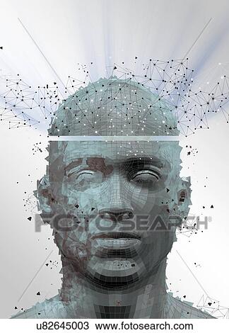 Stock Image - Human head, illustration.. Fotosearch