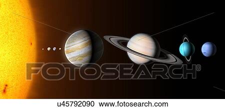 Illustration comparing the planets of the Solar System and the Sun on the same scale. The planets are shown to scale relative to each other but their distances are not. From left to right the bodies are: the Sun, Mercury, Venus, Earth, Mars, Jupiter,... View Large Photo Image Stock Image - Illustration comparing the planets of the Solar System and the Sun on the same scale. The planets are shown to scale relative to each other but their distances are not. From left to right the bodies are: the Sun, Mercury, Venus, Earth, Mars, Jupiter,.... Fotosearch