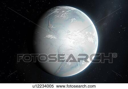 Illustration of the Earth, with the continents in their present form, but with the planet completely iced over. The snowball Earth hypothesis suggests that, hundreds of millions of years ago, the Earth may have frozen solid like this as a result of... View Large Photo Image Stock Photography - Illustration of the Earth, with the continents in their present form, but with the planet completely iced over. The snowball Earth hypothesis suggests that, hundreds of millions of years ago, the Earth may have frozen solid like this as a result of.... Fotosearch