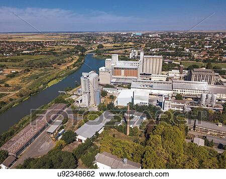 Stock Image - Industrial area, aerial view.. Fotosearch