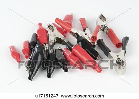 Stock Photo - Insulated crocodile clips.. Fotosearch