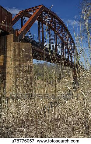 Iron Railroad Bridge over water, Texas View Large Photo Image Stock Photo - Iron Railroad Bridge over water, Texas. Fotosearch
