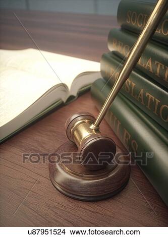 Picture - Judge's gavel and books.. Fotosearch
