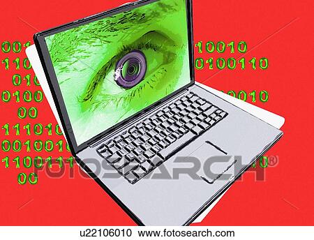 Laptop with human eye recognition, illustration. View Large Photo Image Stock Image - Laptop with human eye recognition, illustration.. Fotosearch