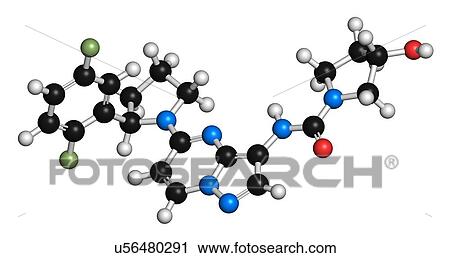 Larotrectinib cancer drug molecule. 3D rendering. Atoms are represented as spheres with conventional colour-coding: hydrogen (white), carbon (black), nitrogen (blue), oxygen (red), fluorine (light green). View Large Photo Image Stock Image - Larotrectinib cancer drug molecule. 3D rendering. Atoms are represented as spheres with conventional colour-coding: hydrogen (white), carbon (black), nitrogen (blue), oxygen (red), fluorine (light green).. Fotosearch