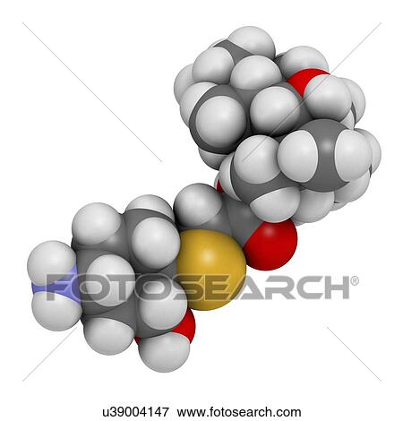 Lefamulin antibiotic drug molecule. 3D rendering. Atoms are represented as spheres with conventional colour-coding: hydrogen (white), carbon (grey), nitrogen (blue), oxygen (red), sulfur (yellow). View Large Photo Image Stock Photo - Lefamulin antibiotic drug molecule. 3D rendering. Atoms are represented as spheres with conventional colour-coding: hydrogen (white), carbon (grey), nitrogen (blue), oxygen (red), sulfur (yellow).. Fotosearch